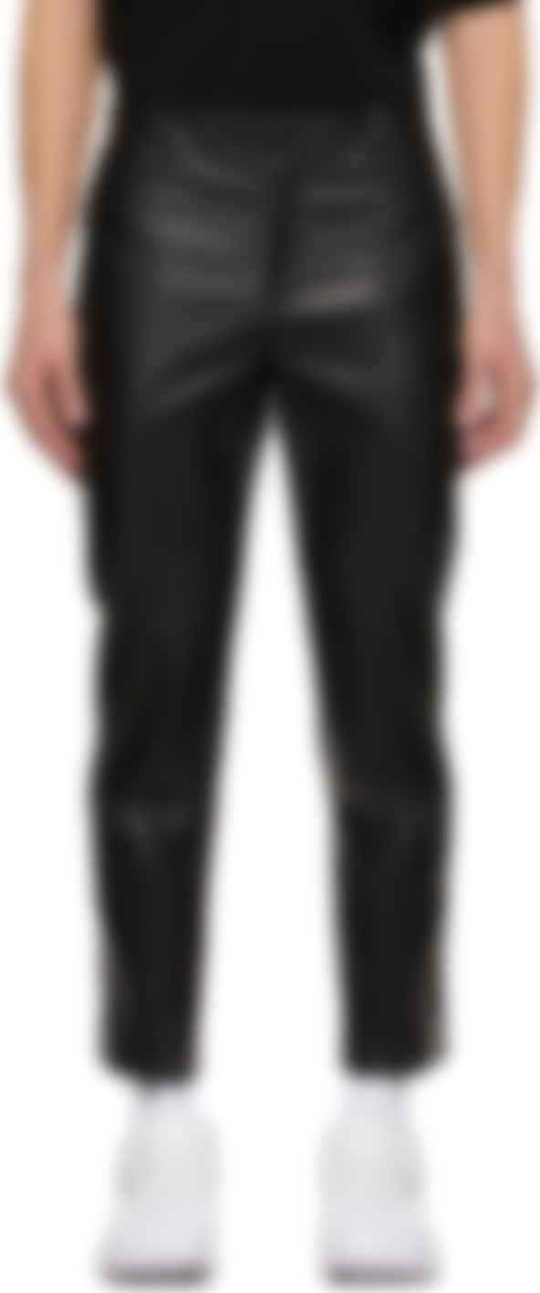 black faux trousers