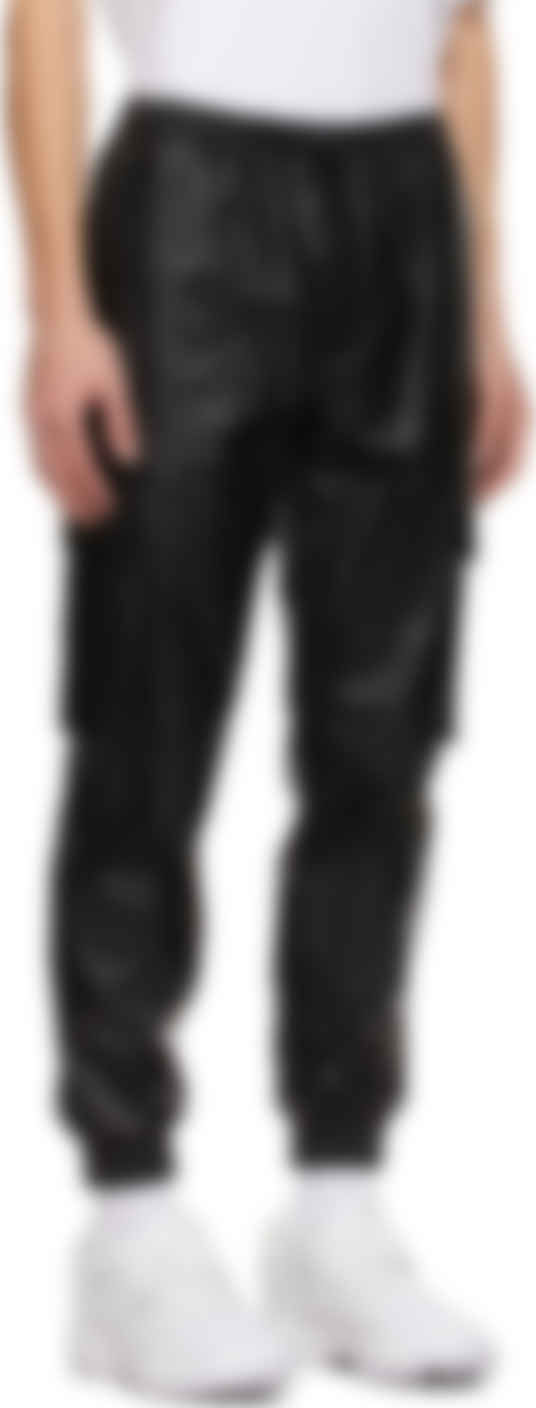 faux leather cargo pants