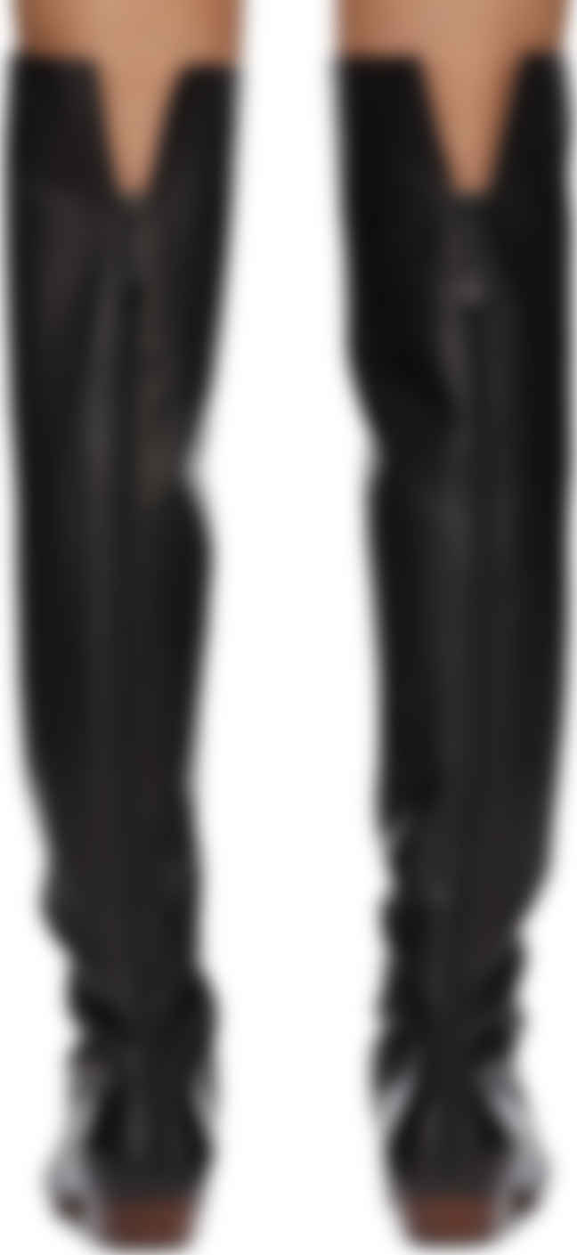 black slouch flat boots