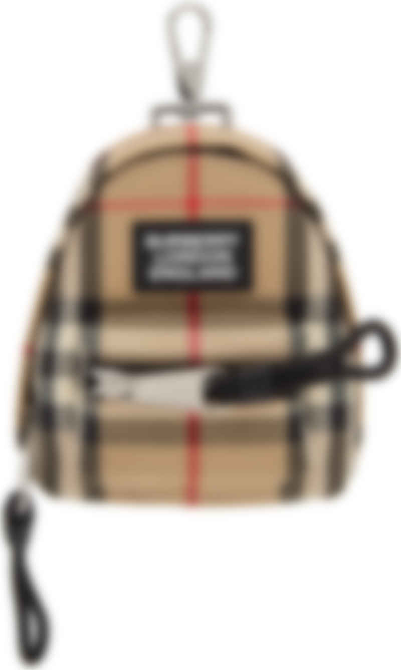 Burberry ベージュ ビンテージ チェック バックパック キーチェーン Ssense 日本