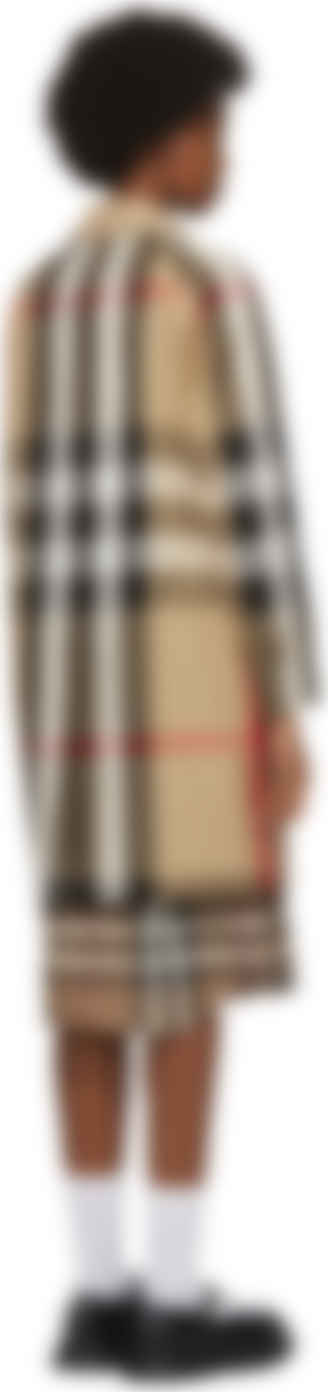 beige check coat