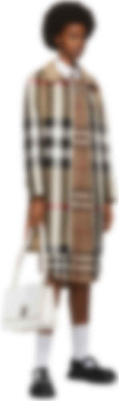 beige check coat