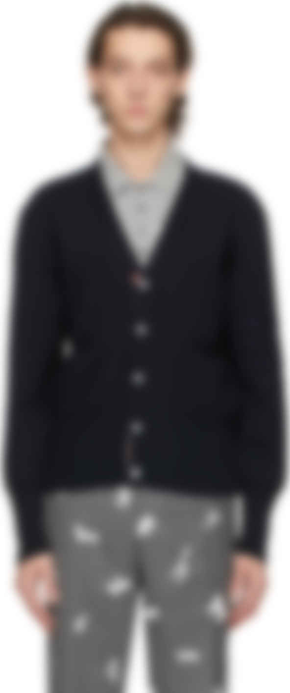 navy merino cardigan