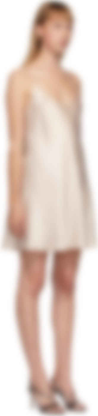 pink silk dress short