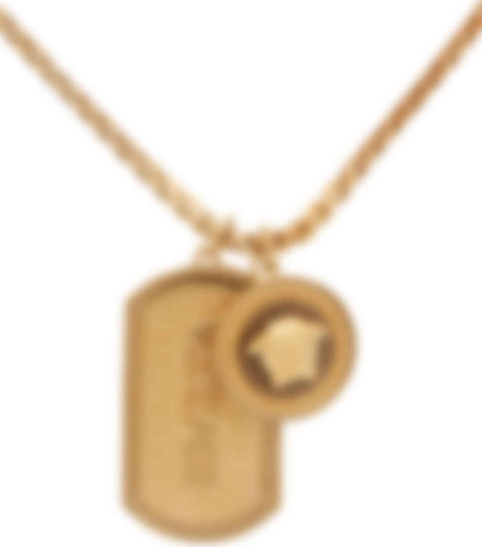 Versace Gold Dog Tag Necklace 2024 jasterluis