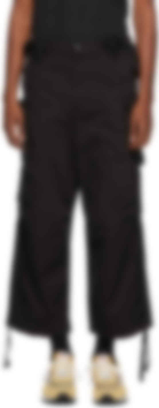 black drawstring cargo pants