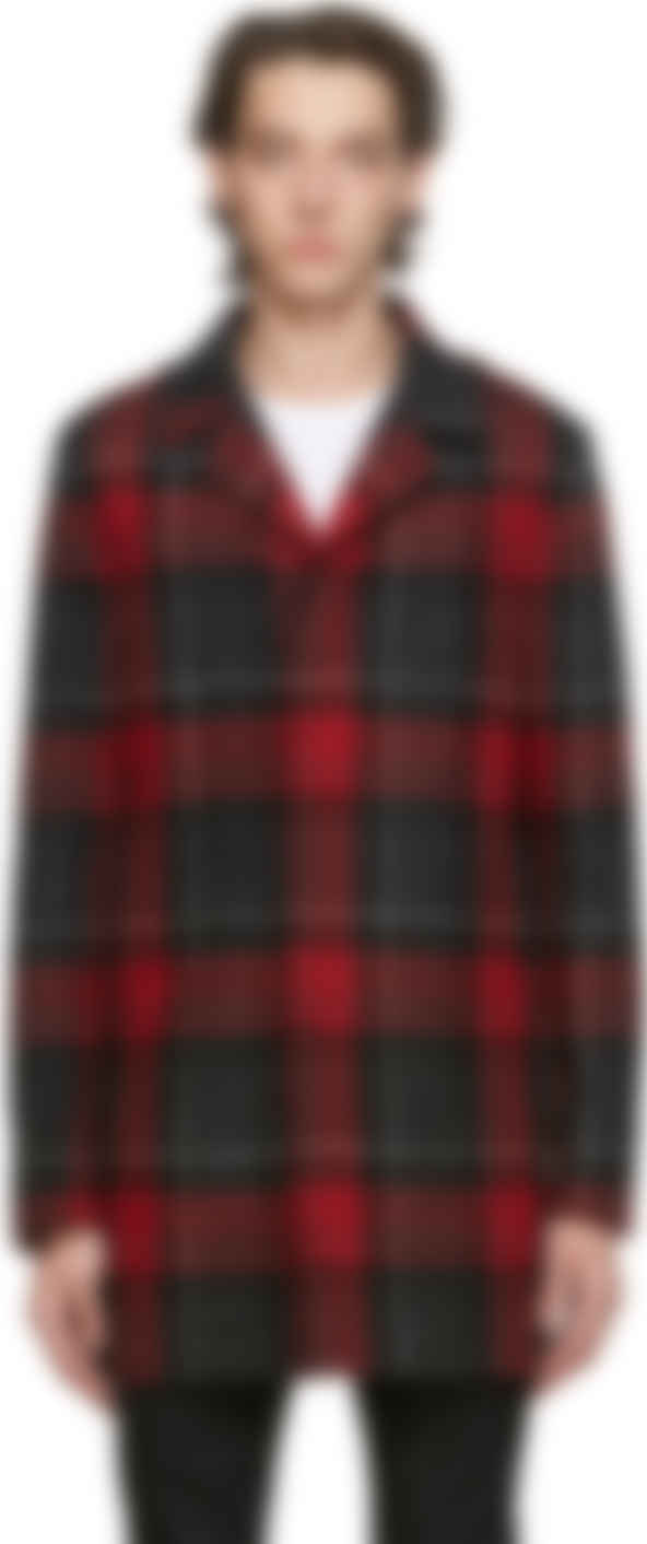 red and black coat