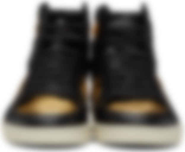 black and gold high top sneakers