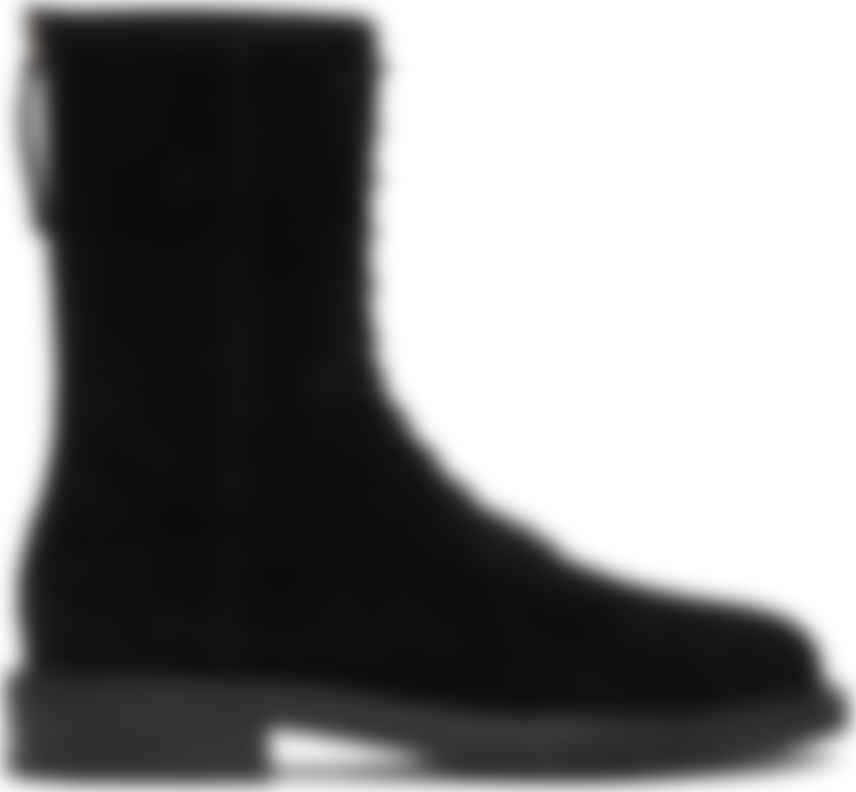 black suede combat boots
