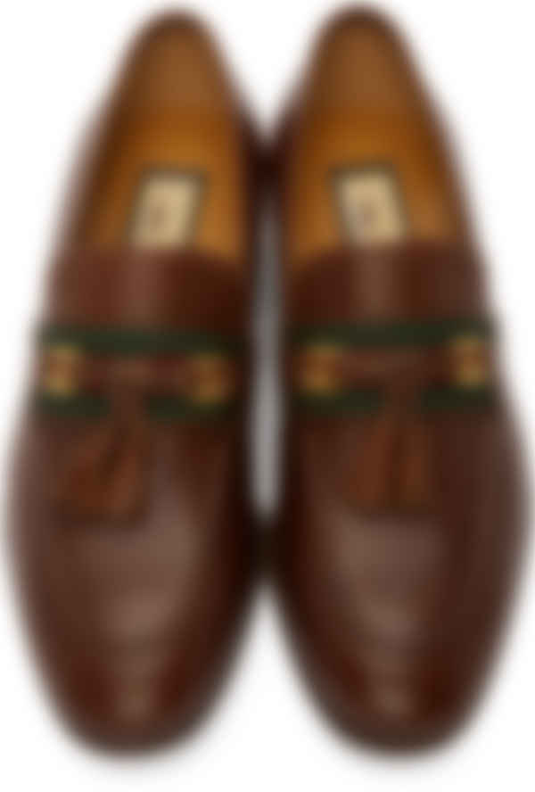 loafer with web and interlocking g