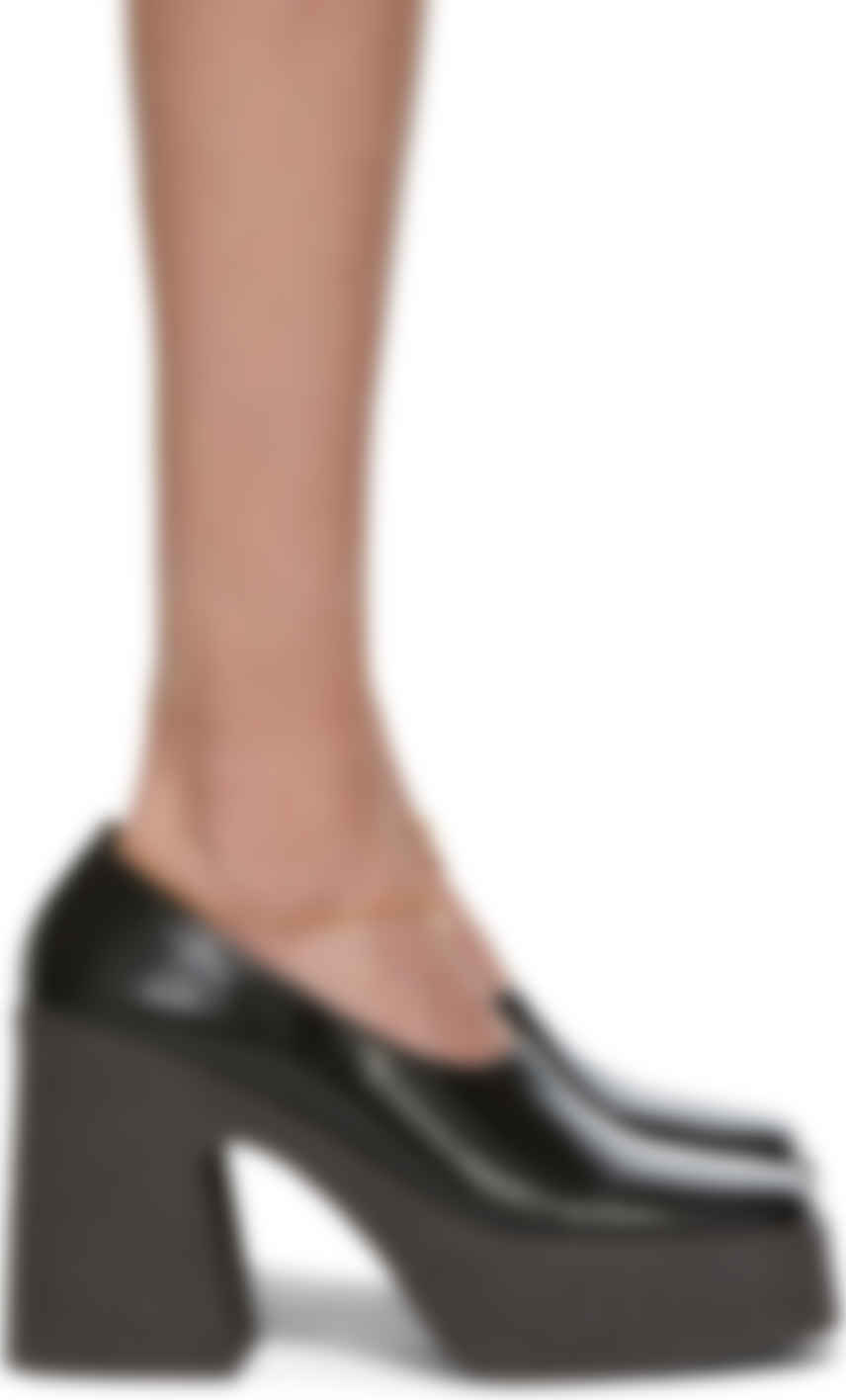 black patent block heels