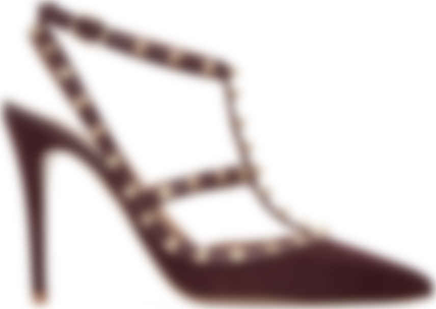 burgundy caged heels