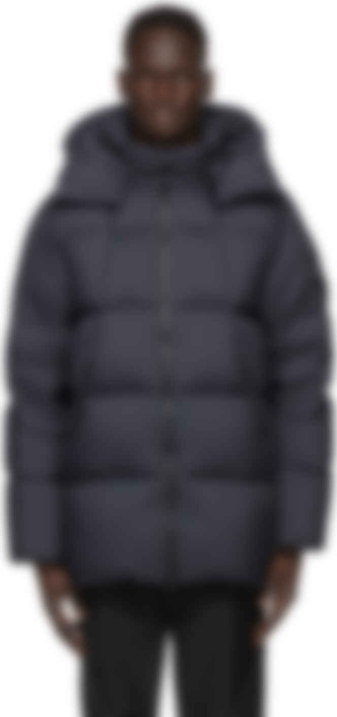 hooded spur down coat
