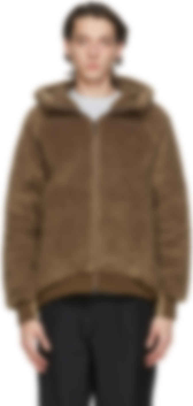 brown zip up sweater