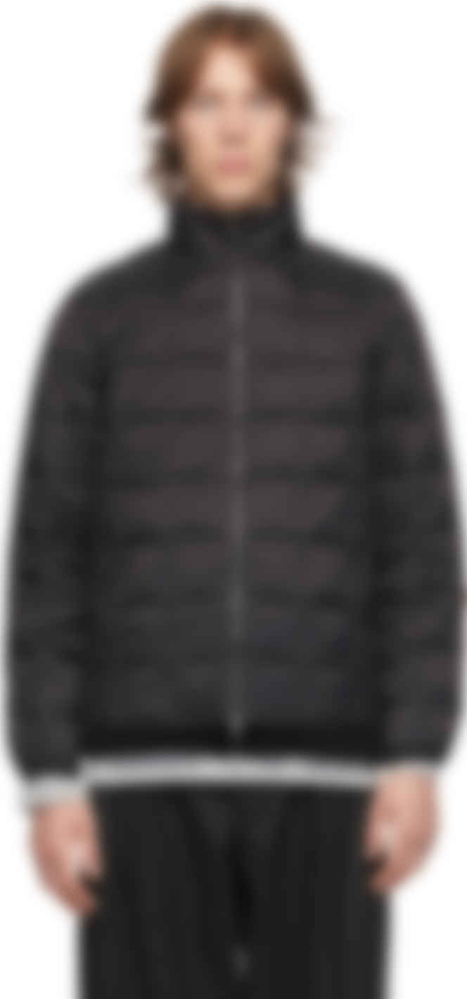 black high neck puffer jacket