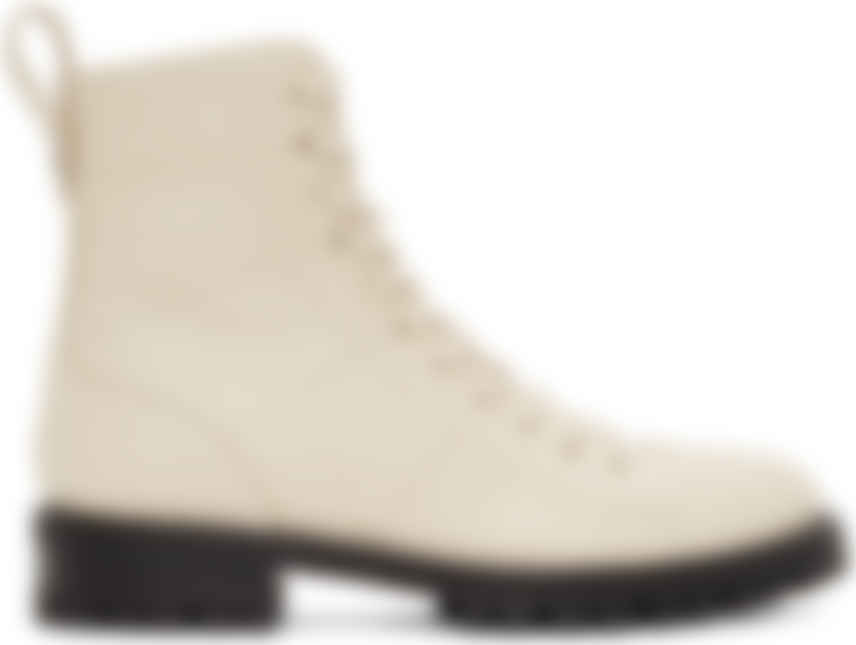 white flat boots