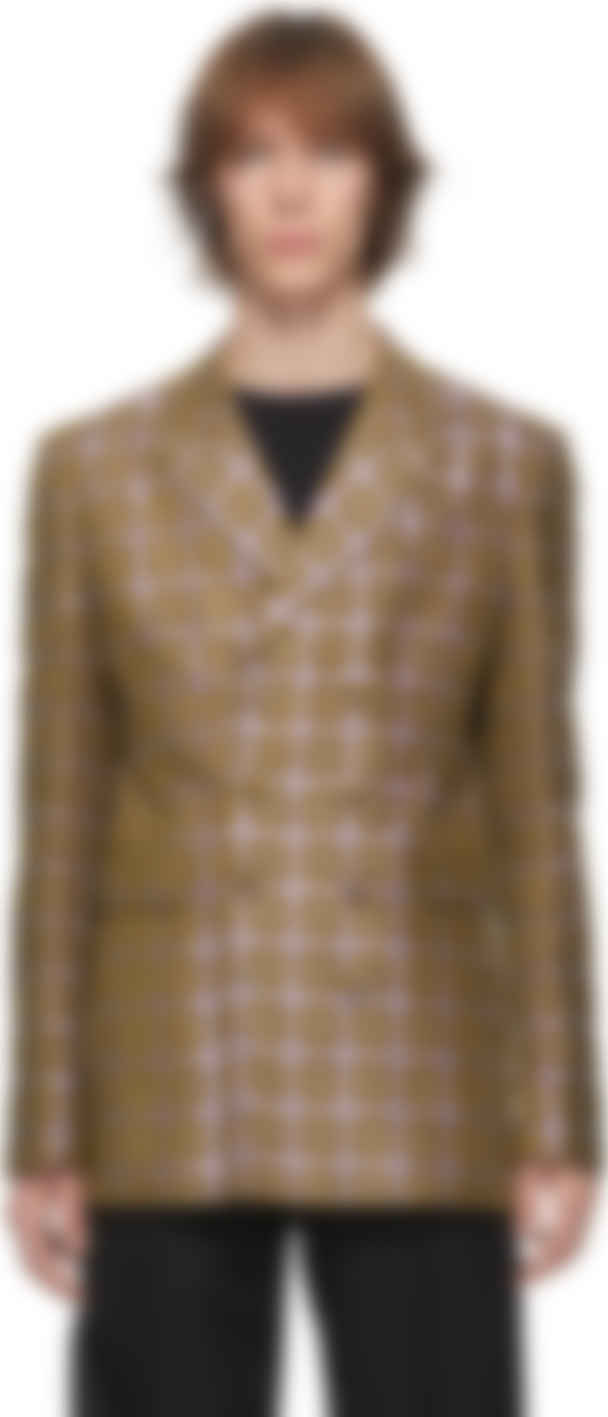 purple double breasted blazer