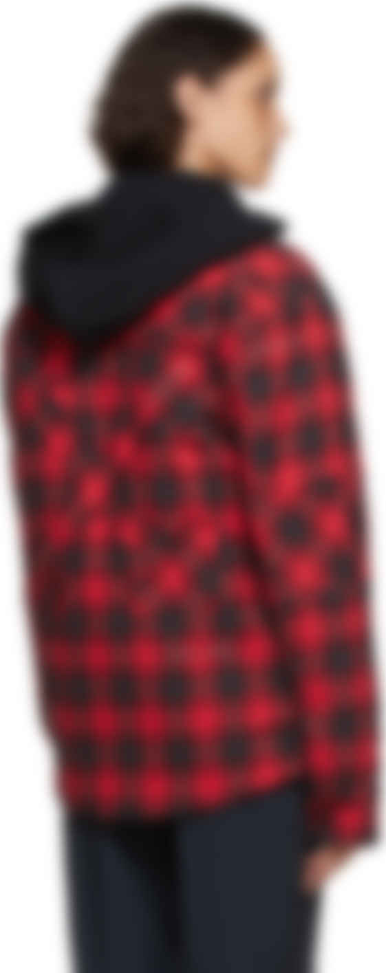 red black flannel hoodie