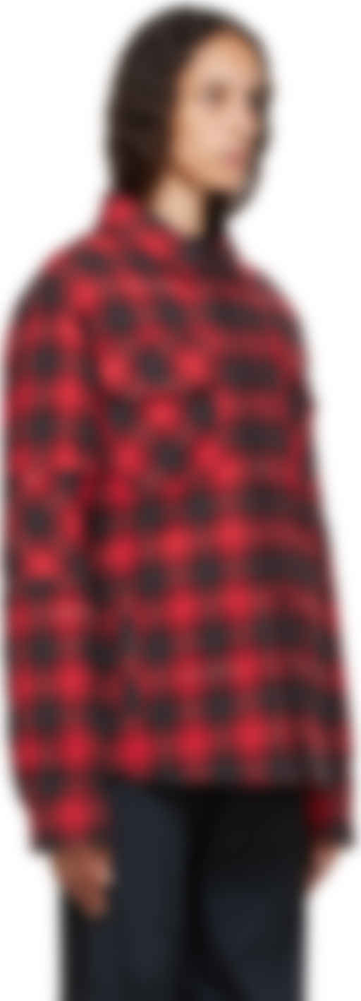 red black flannel hoodie