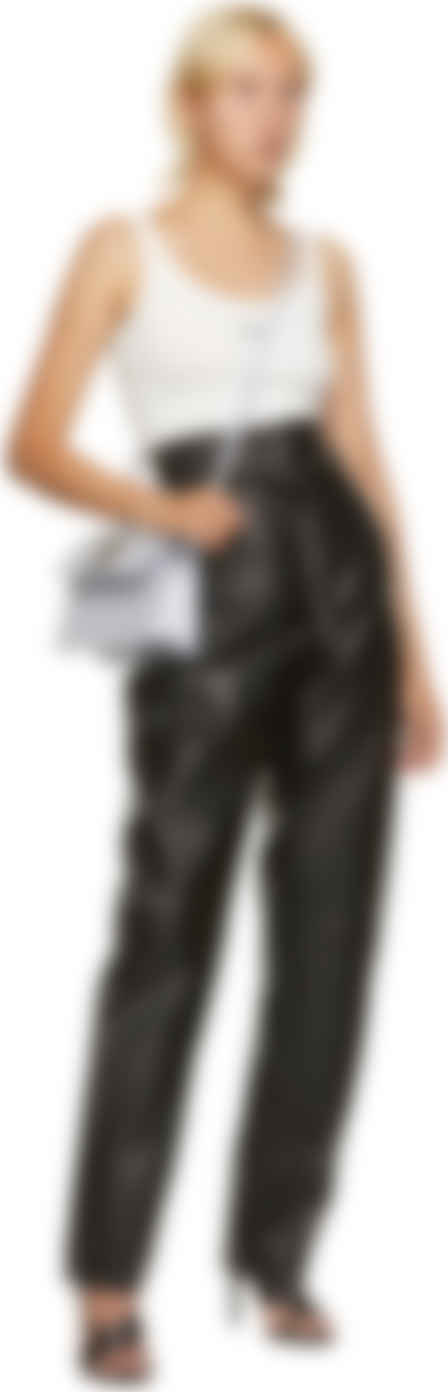 black leather paperbag trousers