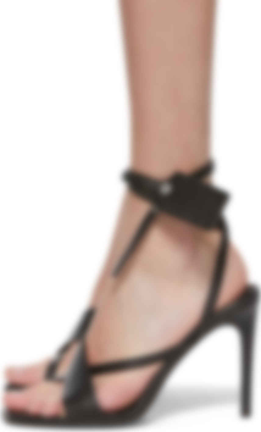 off white zip tie high heel sandals