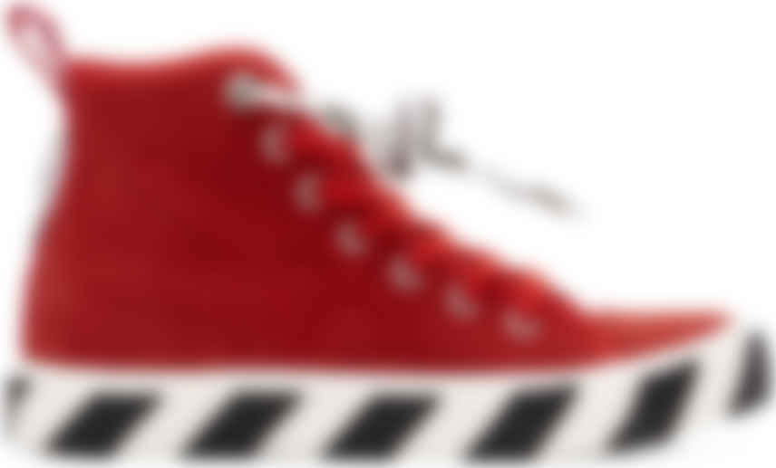 red suede sneakers