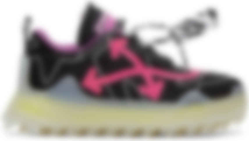 black and pink off white sneakers