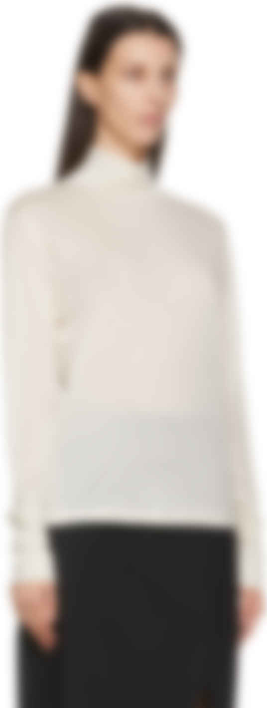 white silk turtleneck