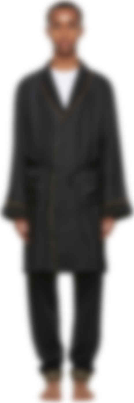 versace black dressing gown