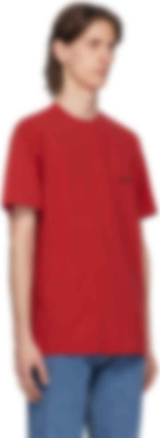 red logo shirt