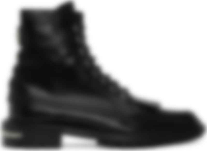 black leather fringe boots
