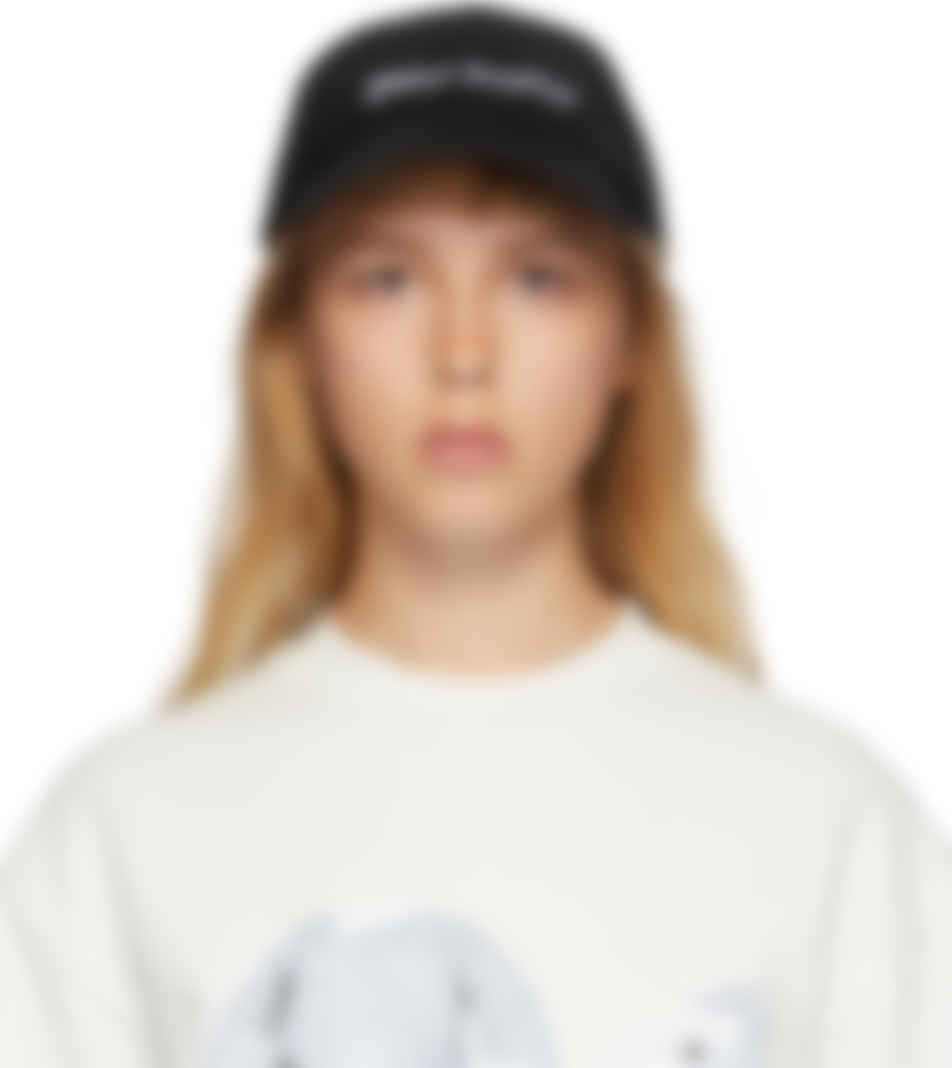 Palm Angels Black Corduroy Classic Logo Cap Ssense