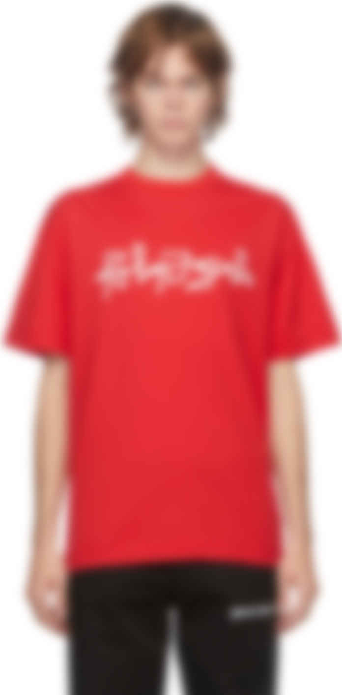 palm angels red t shirt
