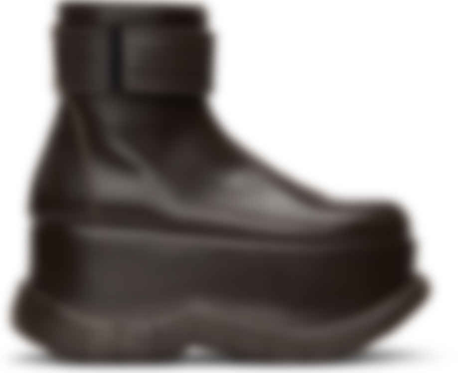 Ssense 折扣季 Sunnei 棕色拉链厚底踝靴加入折扣