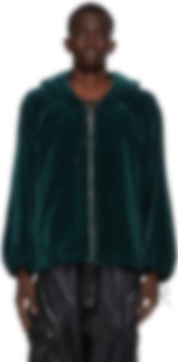 green velour hoodie