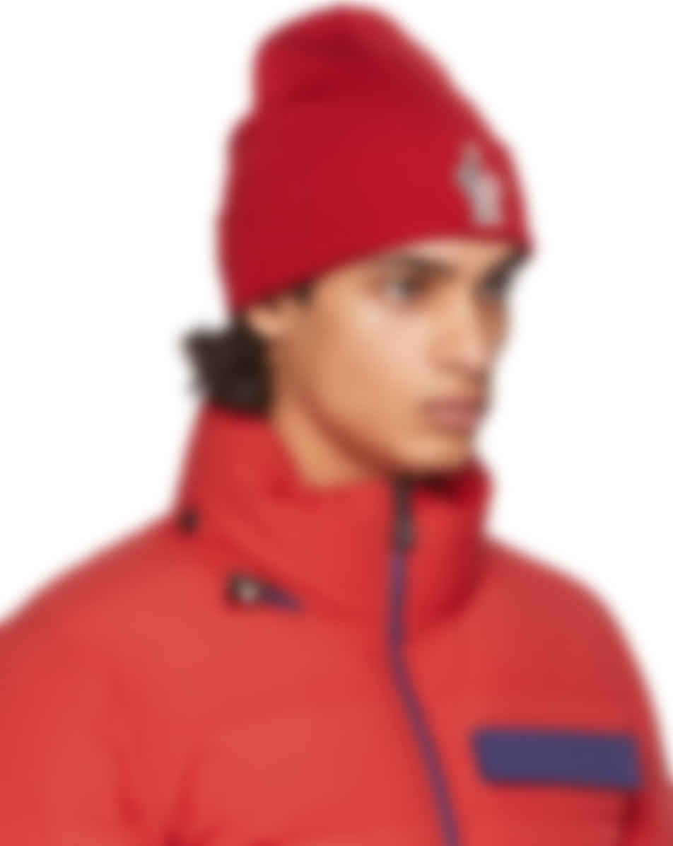 red moncler beanie