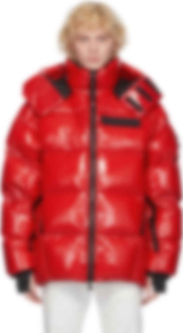 moncler red puffer jacket