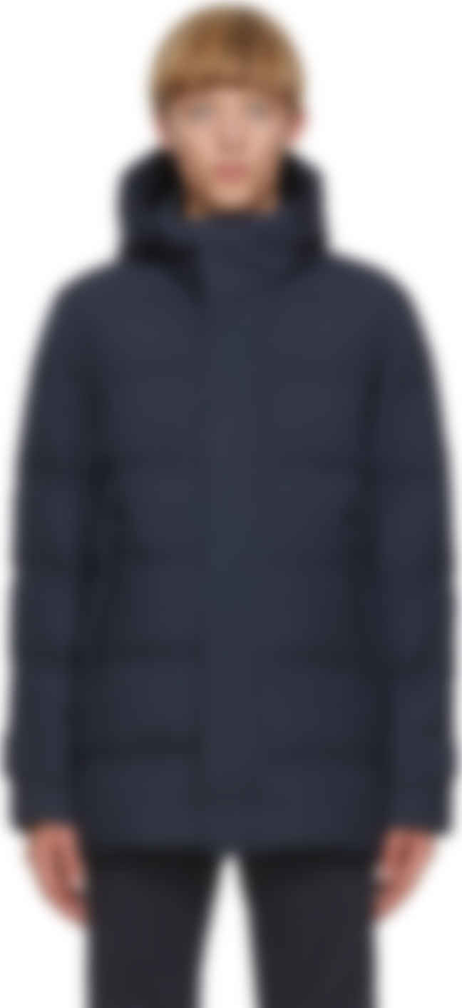 Herno: Navy Down Seamong Hooded Parka 