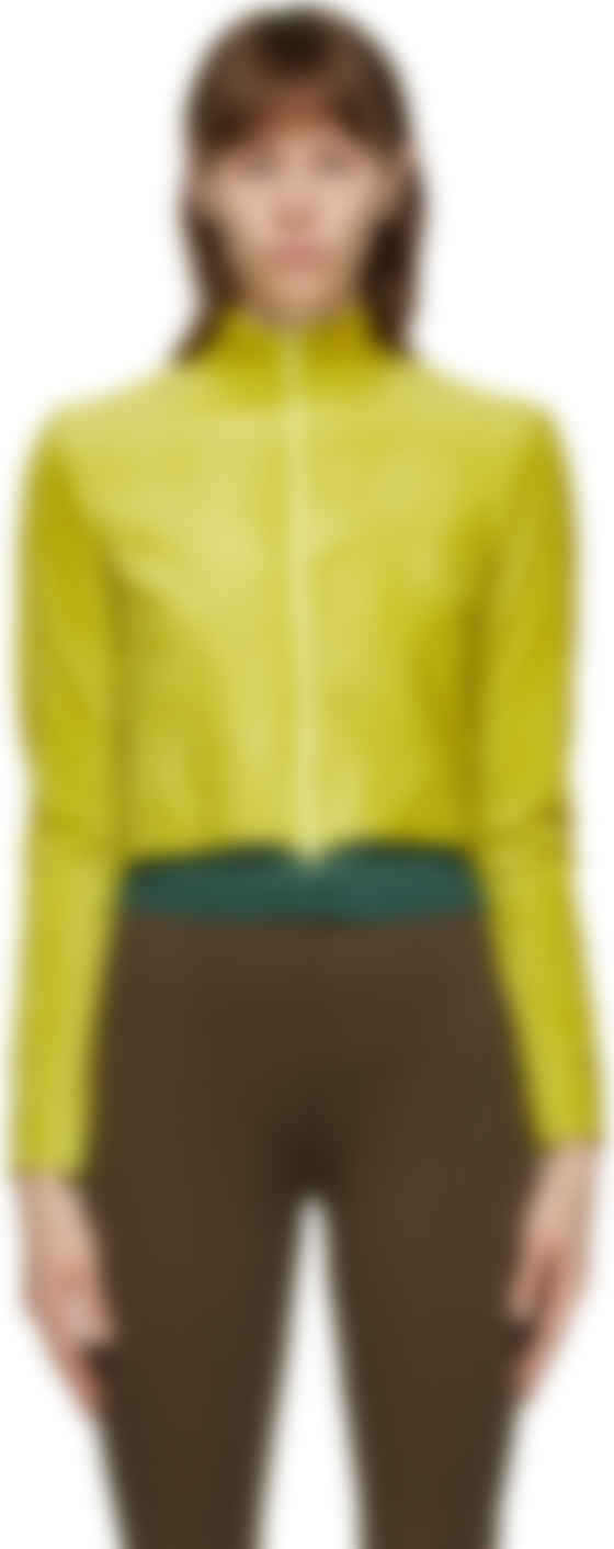 SSENSE Exclusive Yellow Velour Cardigan 