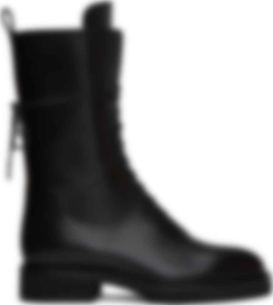 black lace combat boots