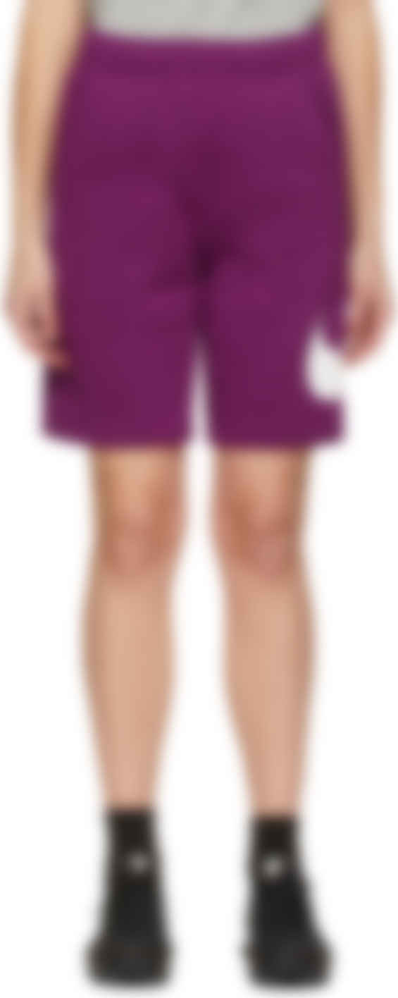 purple nike fleece shorts