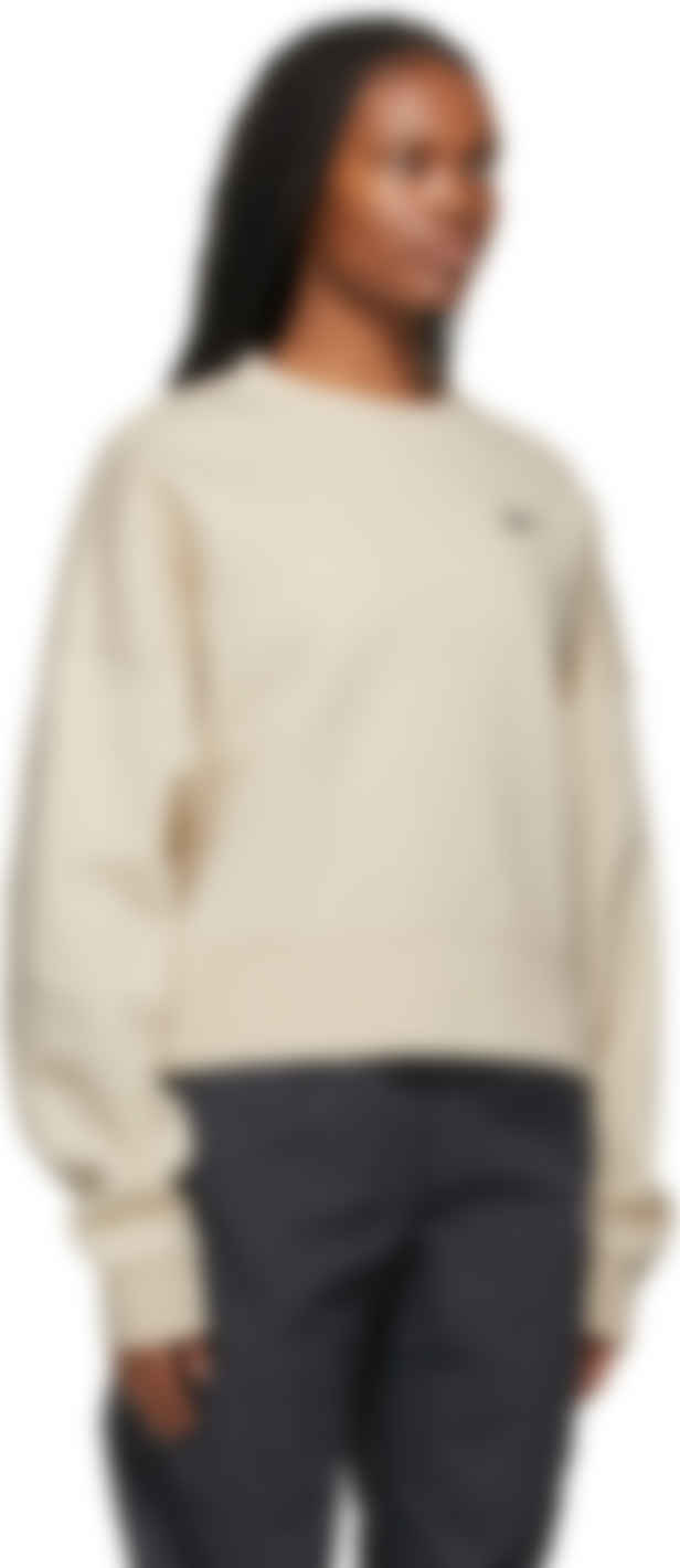 nike essentials beige crew neck sweatshirt