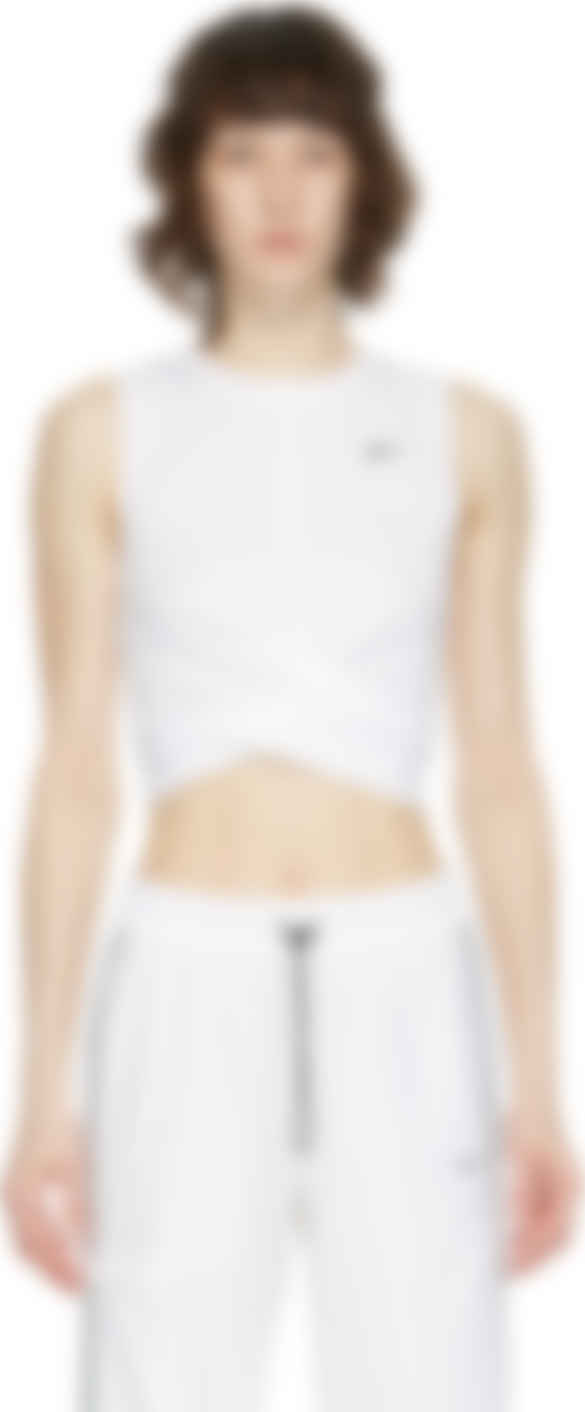 nike white cropped tank top