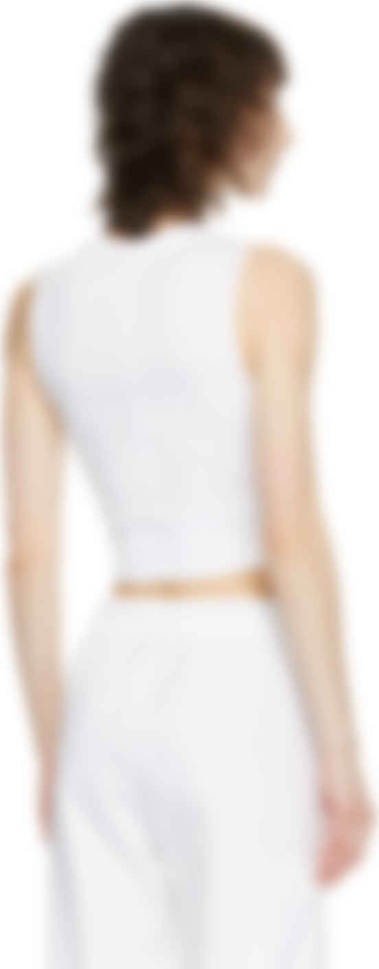 nike white cropped tank top