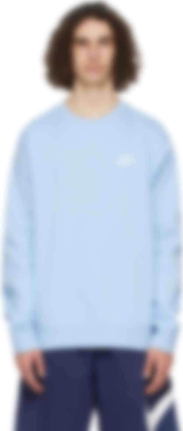 nike hoodie club small logo psychic blue