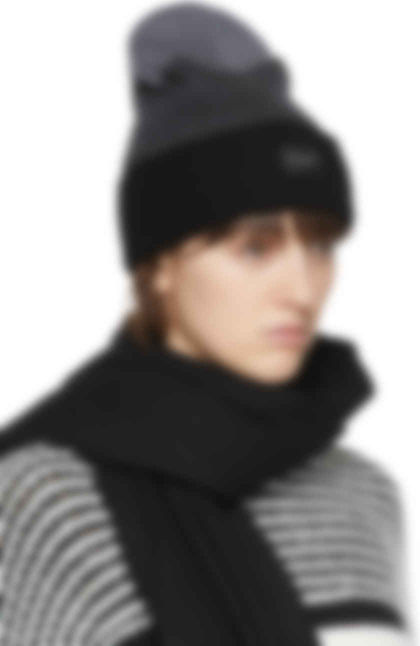 Rag Bone Black Grey Wool Addison Beanie Ssense