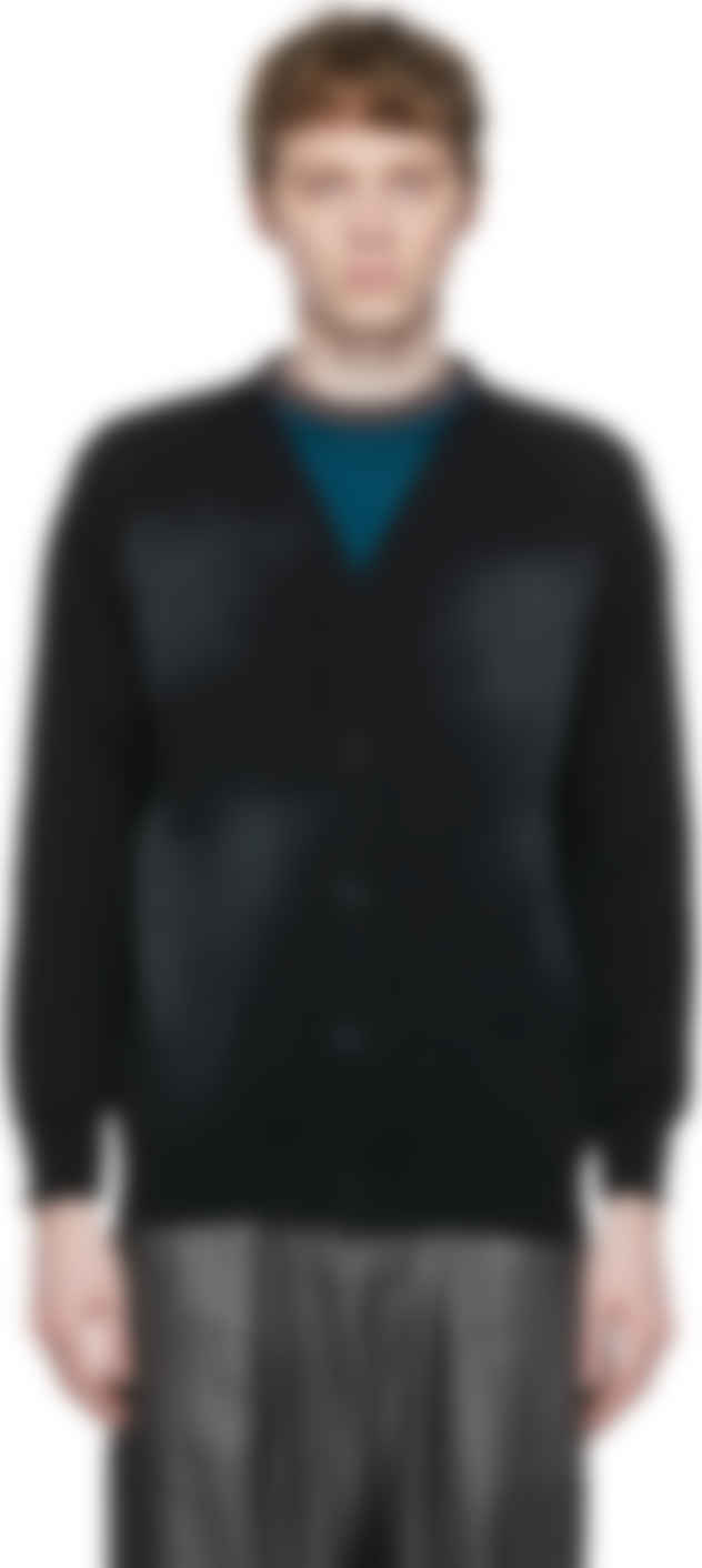 Comme Des Garcons Homme Deux Black Lochaven Of Scotland Edition Y Neck Cardigan Ssense