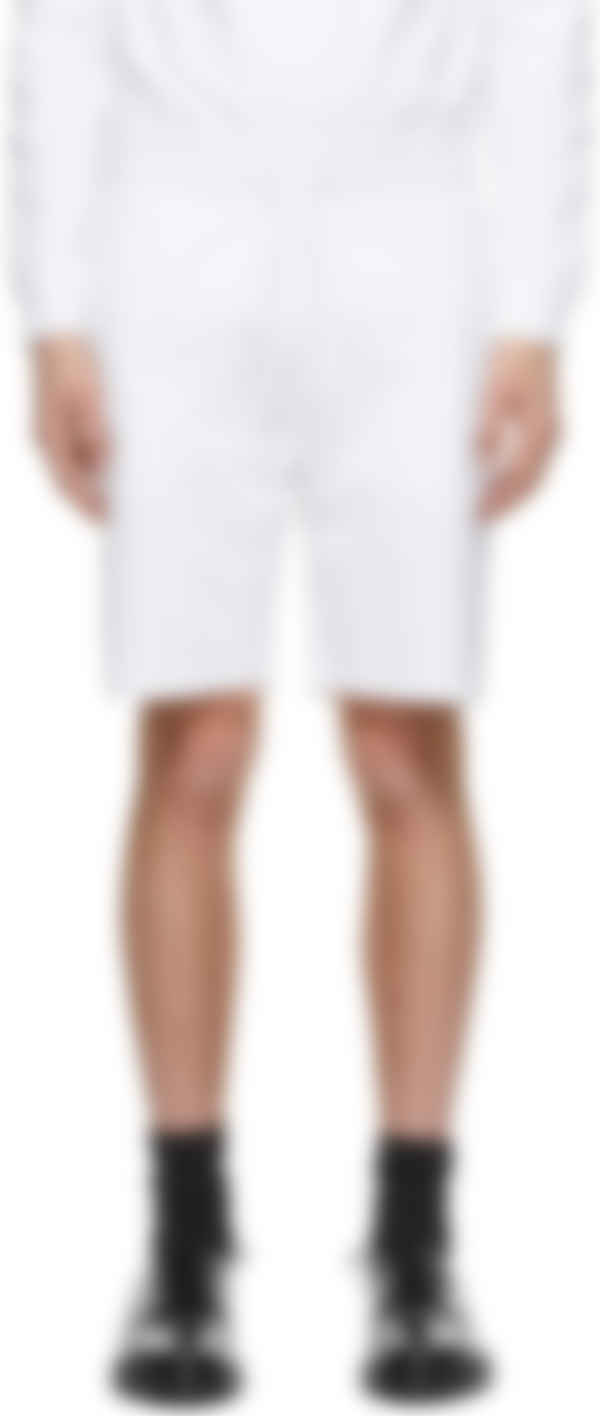 white cotton lounge shorts