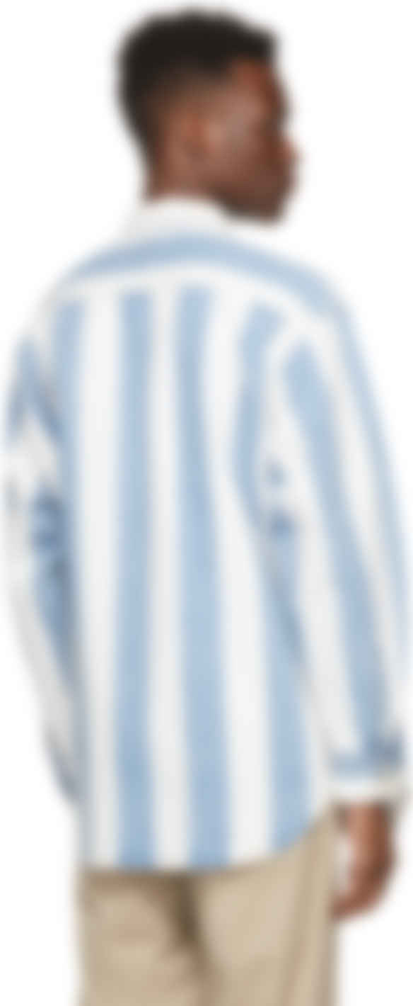 levi's blue and white striped shirt
