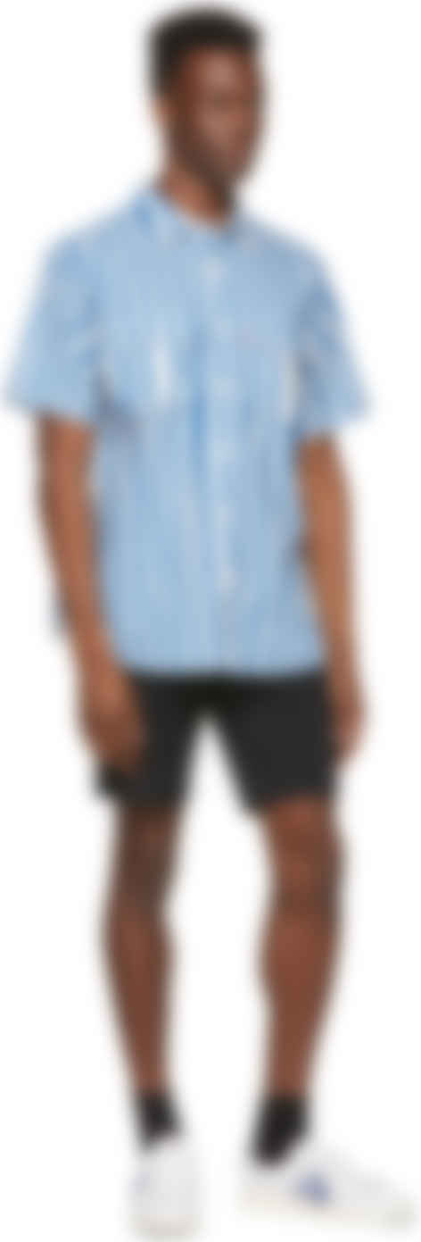levi's blue and white striped shirt